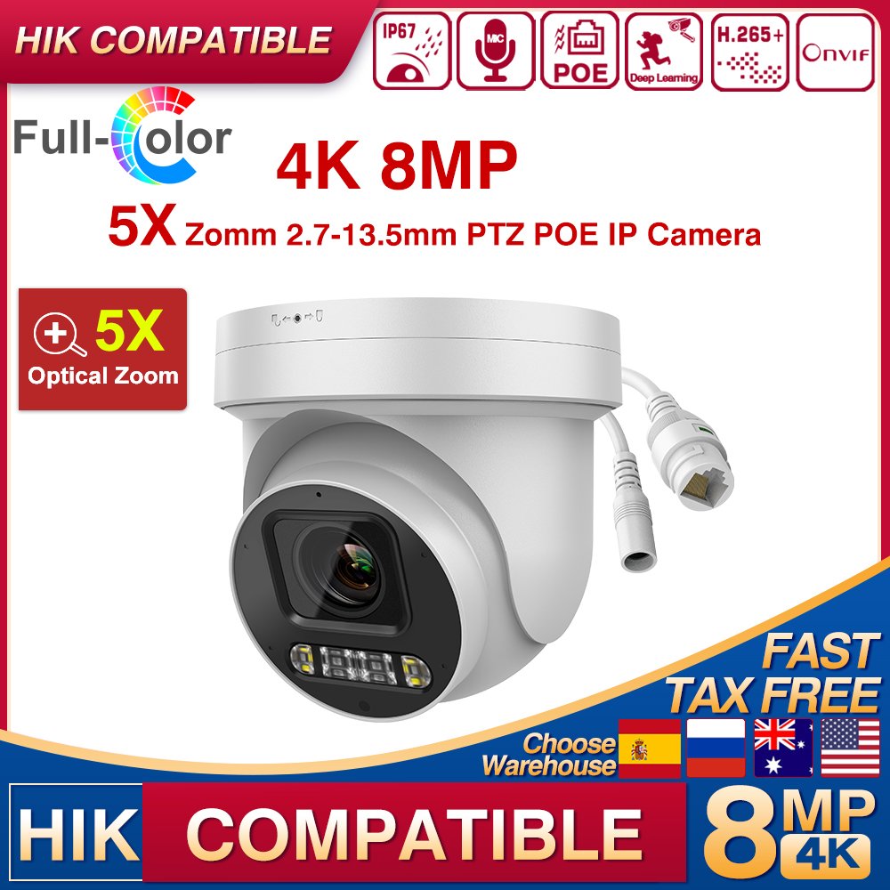 Hikvision Ip Camera 8Mp Dome - Caméra IP de sécurité PTZ 4K