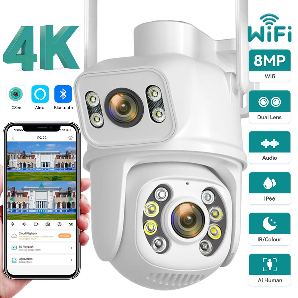 Ip Camera 4K 8Mp Outdoor Ptz - Caméra de surveillance extérieure PTZ IP