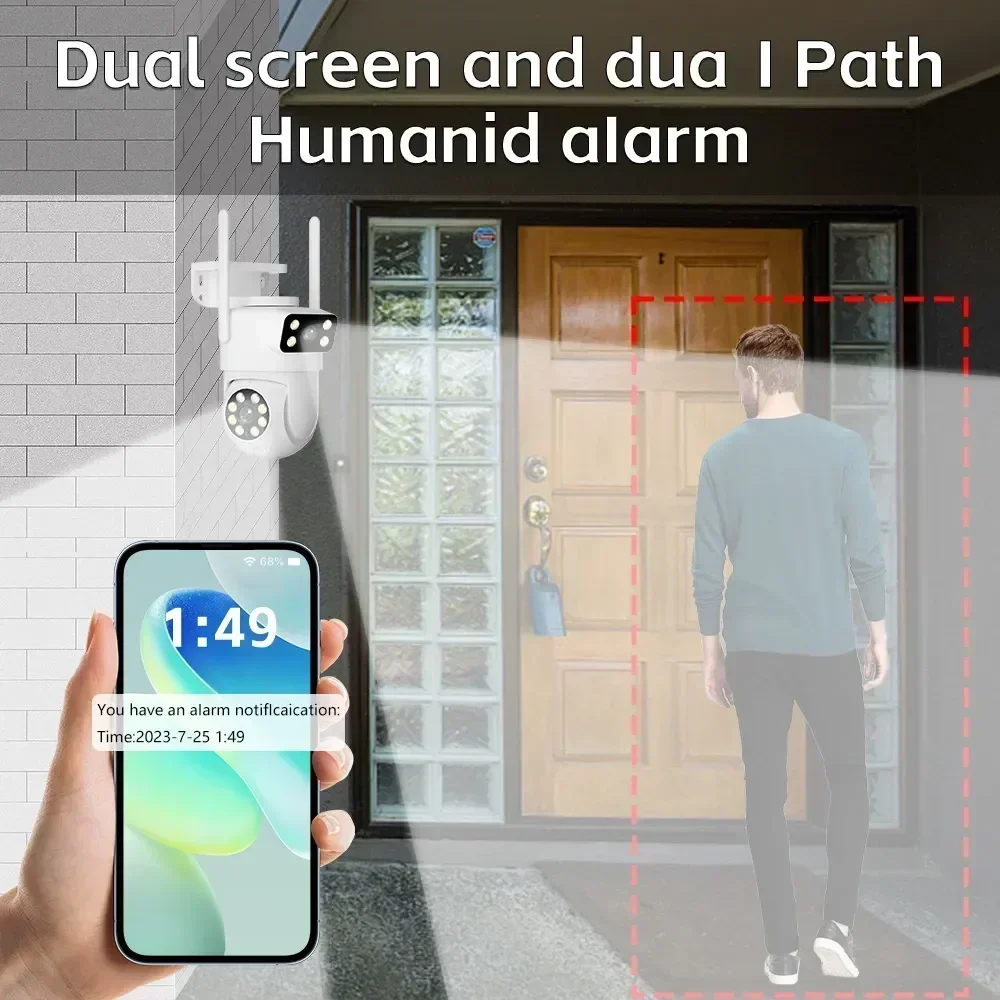 Ip Camera 4K 8Mp Outdoor Ptz - Caméra de sécurité Tuya à double