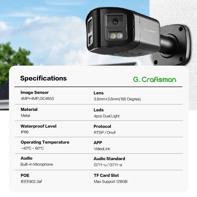 Cctv Camera 180 Degree Panoramic - Caméra de surveillance IP panoramique 4K