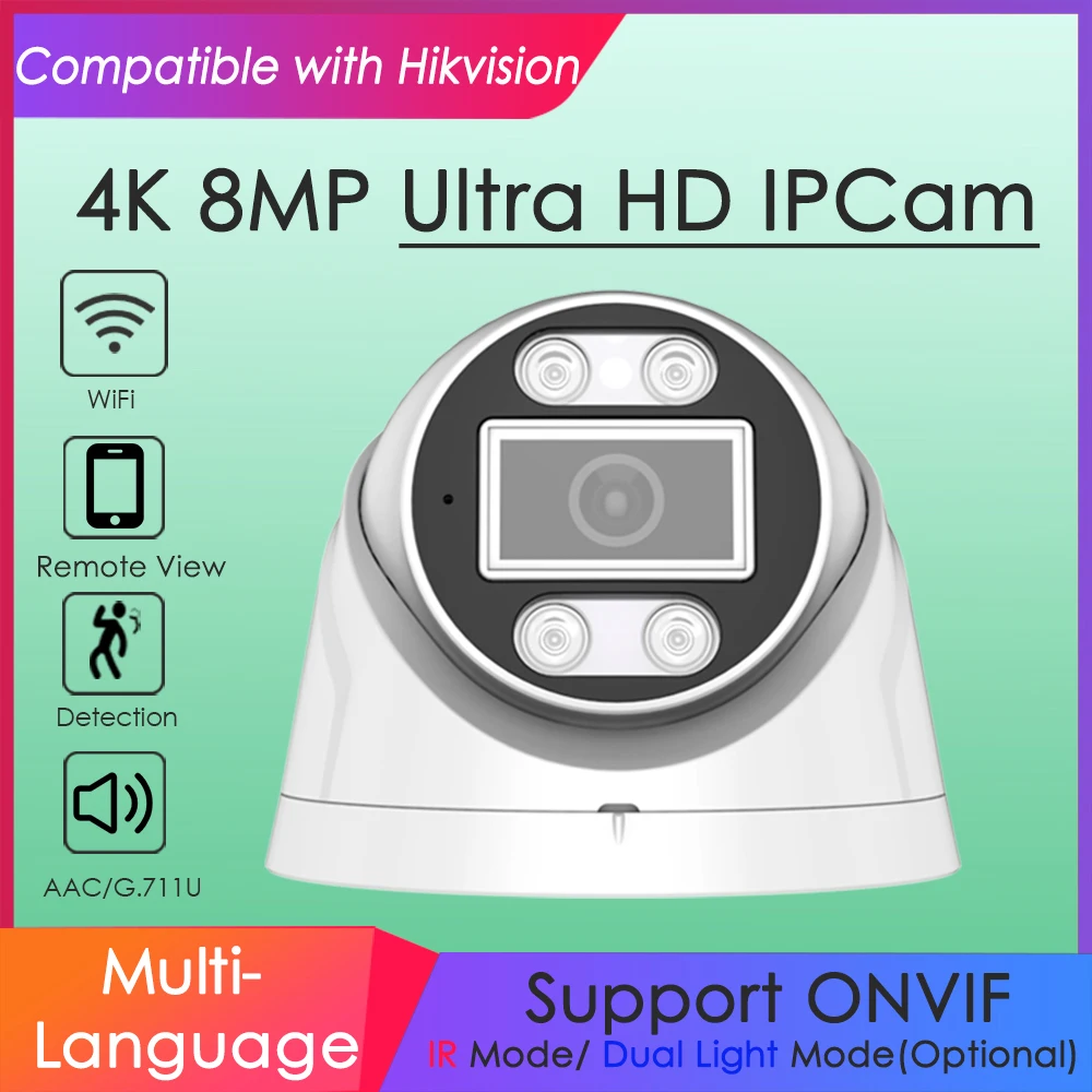 Hikvision Ip Camera 8Mp Dome - Caméra IP sans fil Wifi 4K