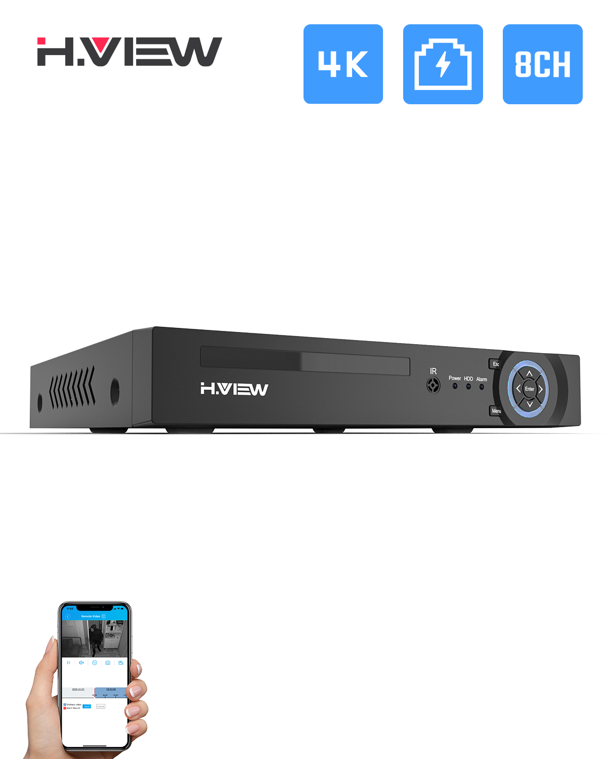Dahua Nvr 16 Channel - H.View 4K 8Ch Poe Nvr 8Mp