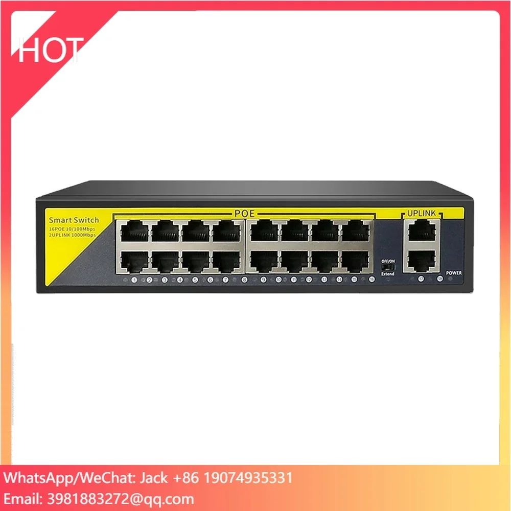 Nvr Poe Switch 16 Port - Switch Gigabit 18 ports IEEE802.3af 48V