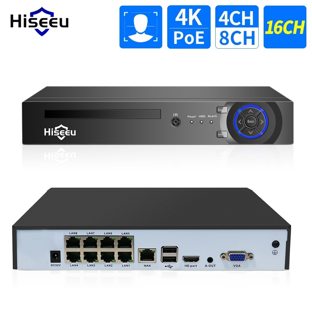 Dahua Nvr 16 Channel - Hiseeu-Caméra de surveillance de sécurité IP,