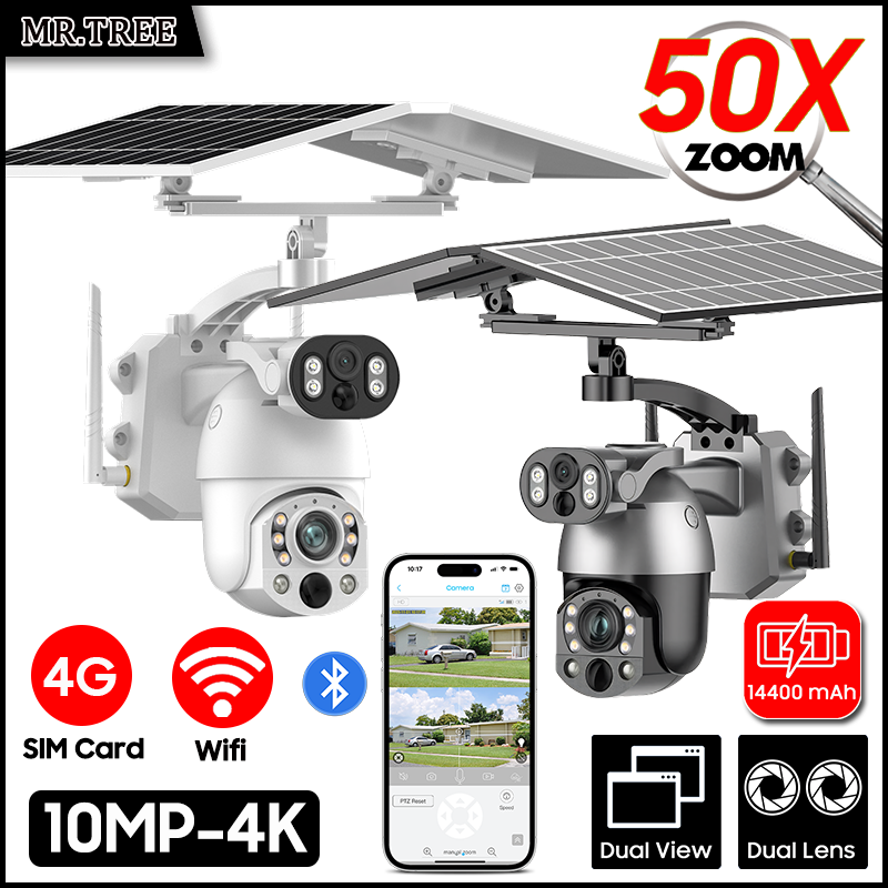 Security Camera System Solar 4G - Caméra de surveillance extérieure solaire PTZ