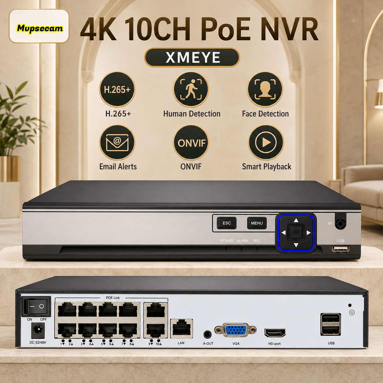 NVR POE XMEYE 10CH 8 canaux 4K - Cctv Nvr System 8 Channel 4K Poe avis et prix