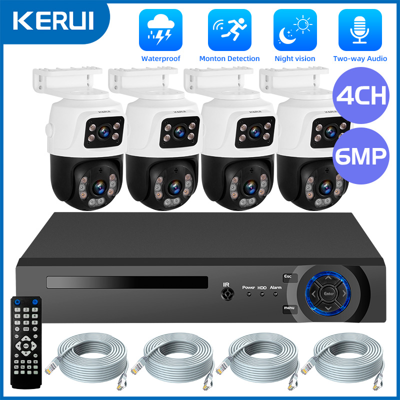 KERUI 6MP Full HD double objec - Nvr Kit 4 Camera 5Mp Poe avis et prix