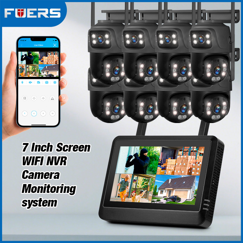 FUERS 7 pouces NVR écran 8CH s - Cctv Camera System 8 Camera Wireless avis et prix