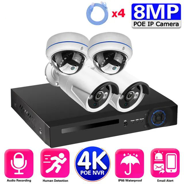 Kit de caméra CCTV POE 4MP 5MP - Nvr Kit 4 Camera 5Mp Poe avis et prix