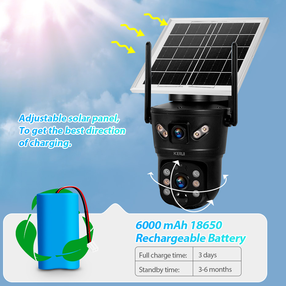 KERUI 6MP WIFI 4G caméra solai - Security Camera System Solar 4G avis et prix