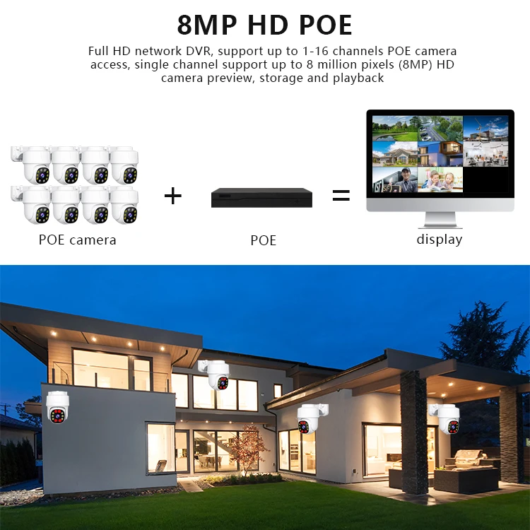 Système de caméra de sécurité  - Poe Security Camera 8Mp 4K avis et prix