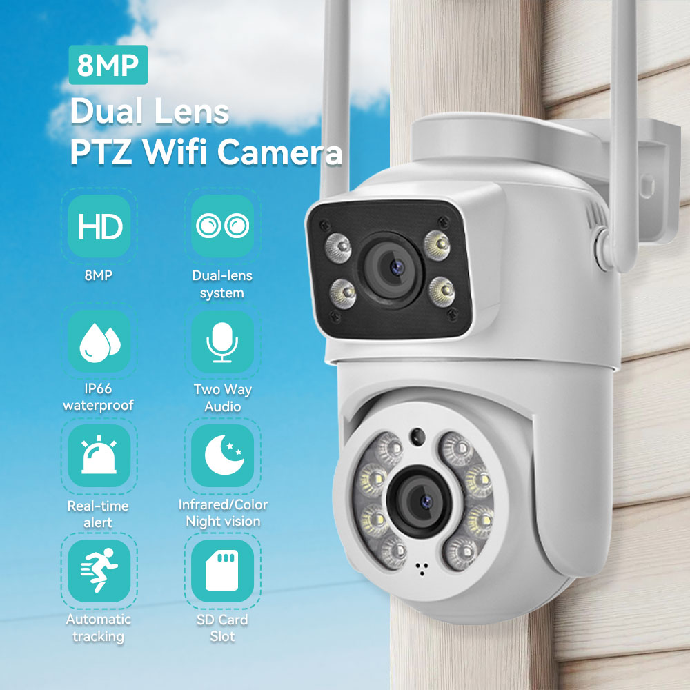 Caméra WiFi PTZ 8MP 4K à doubl - Ip Camera 4K 8Mp Outdoor Ptz avis et prix