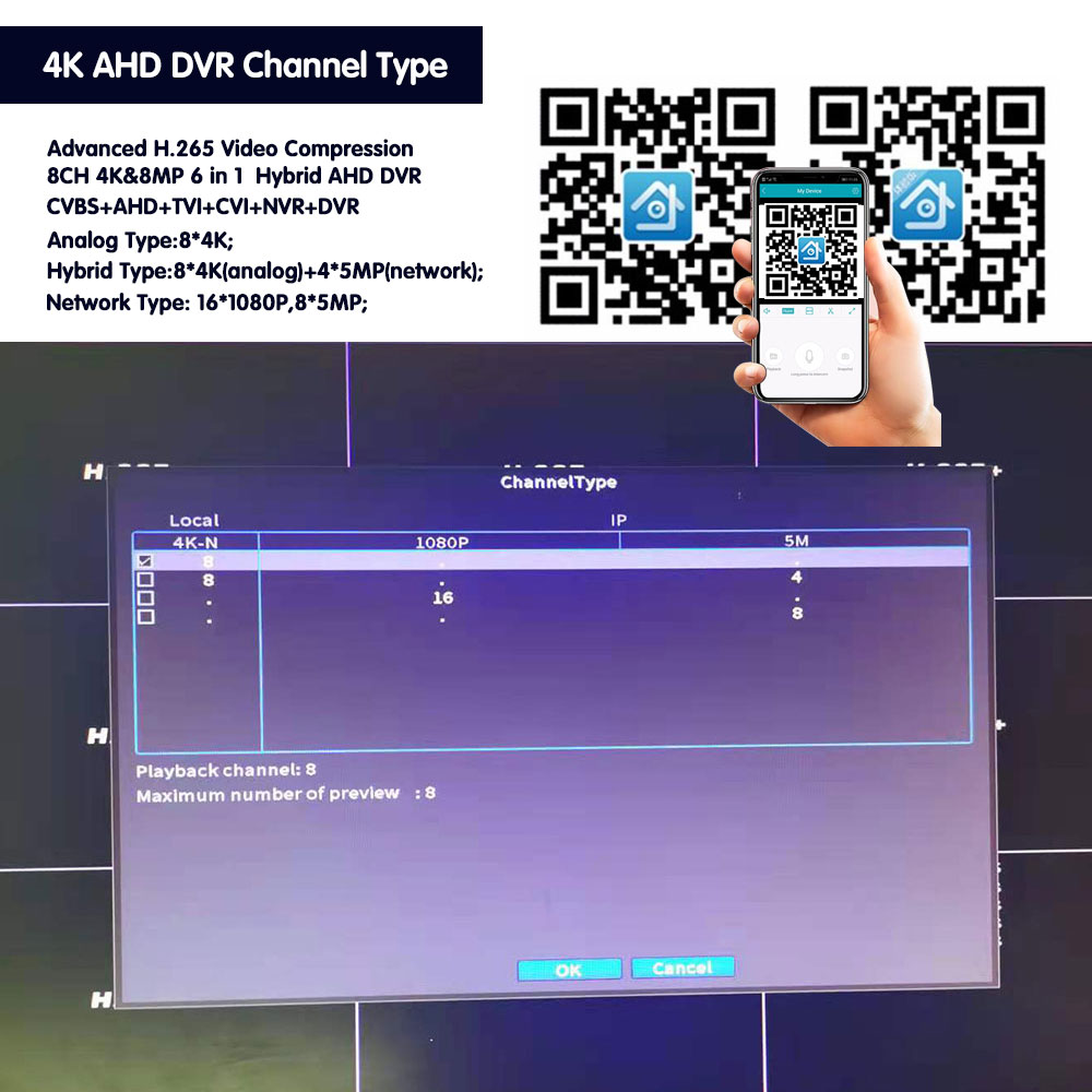 8CH 4K CCTV hybride DVR NVR sy - Cctv Hard Drive 4Tb Surveillance avis et prix