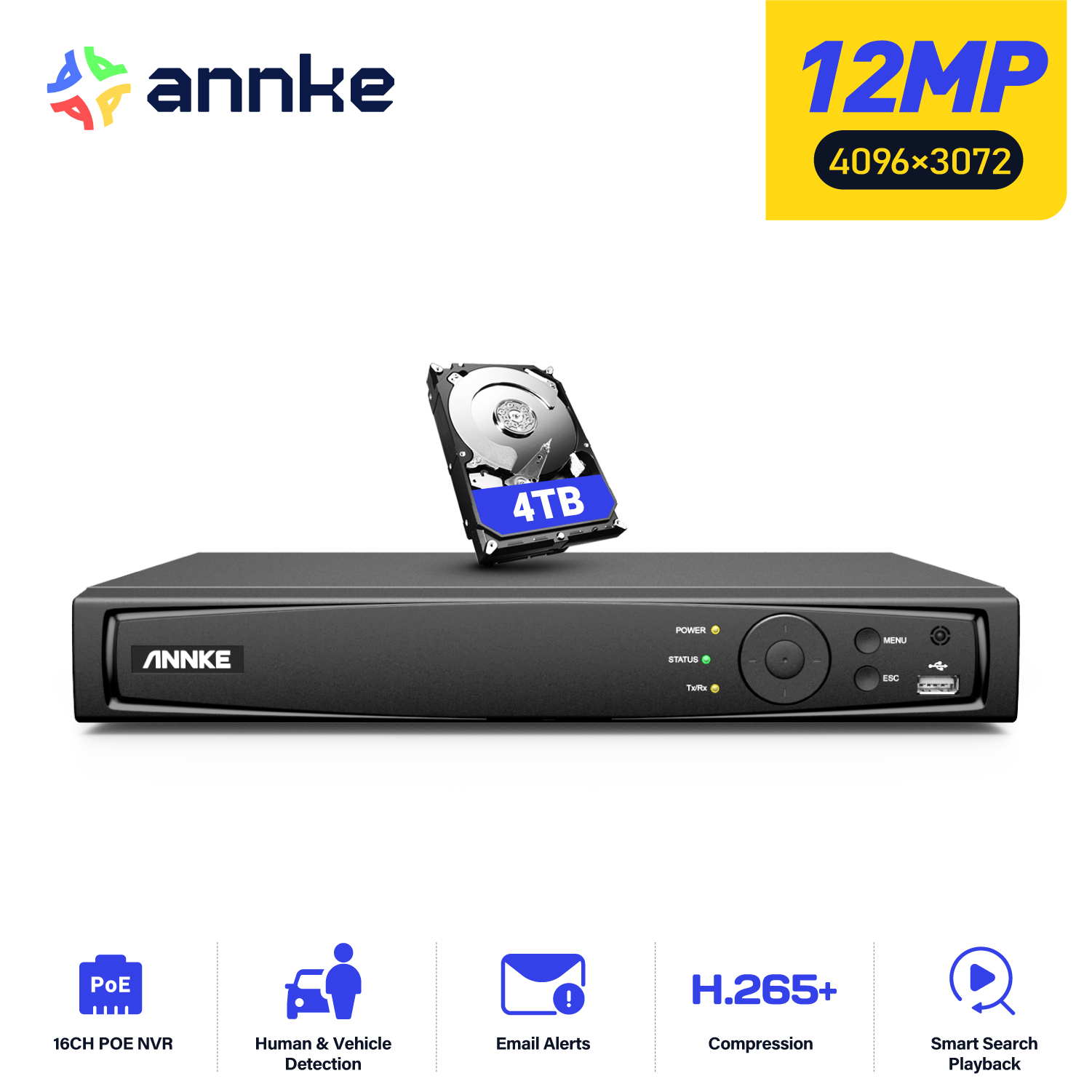 ANNKE 12MP POE NVR enregistreu - Dahua Nvr 16 Channel avis et prix