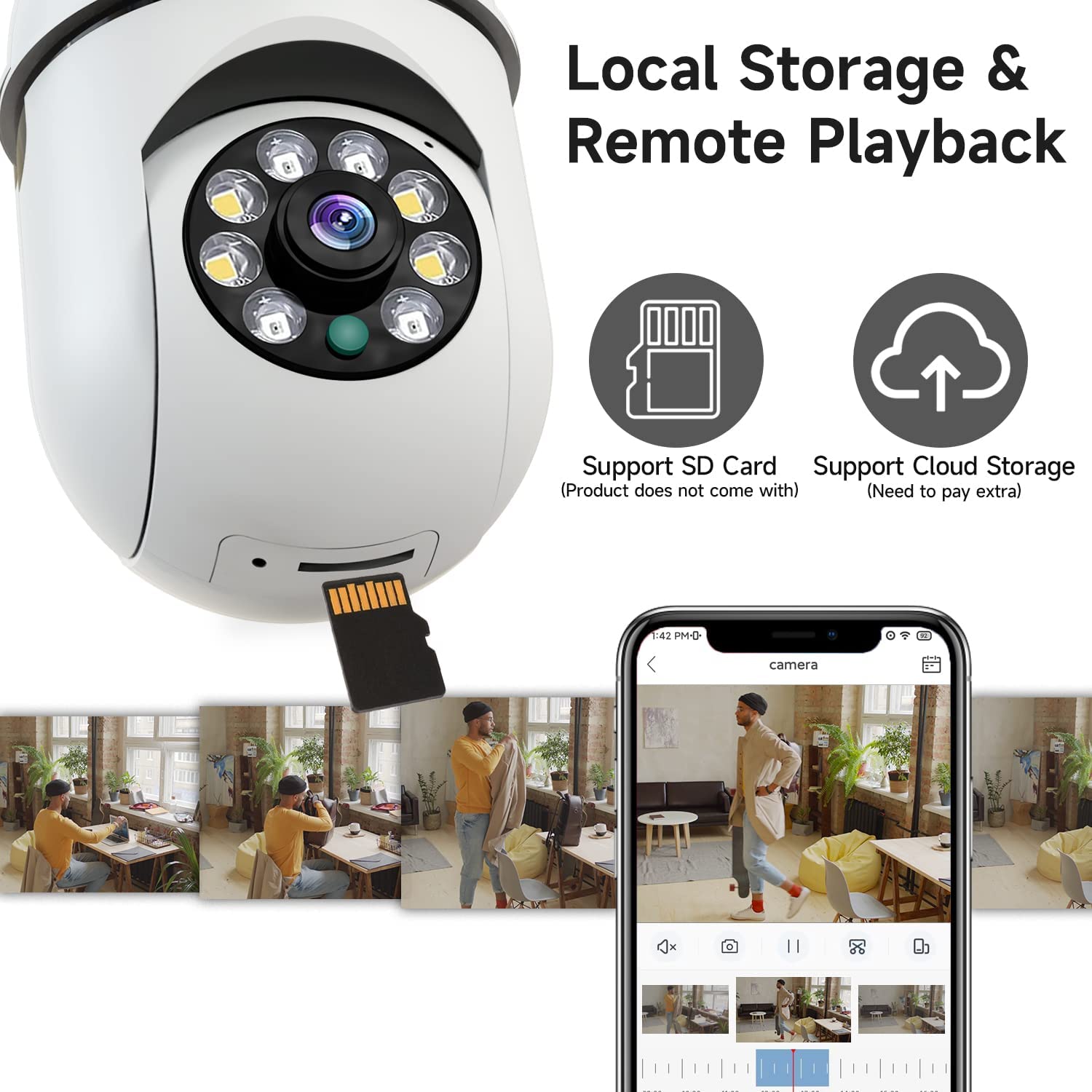 8MP E27 ampoule caméra de Surv - Cctv Camera System 8 Camera Wireless avis et prix