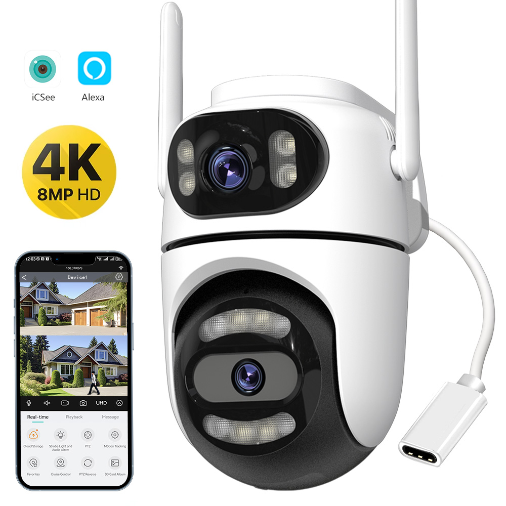 Caméra PTZ Wifi HD 4K 8MP, app - Ip Camera 4K 8Mp Outdoor Ptz avis et prix