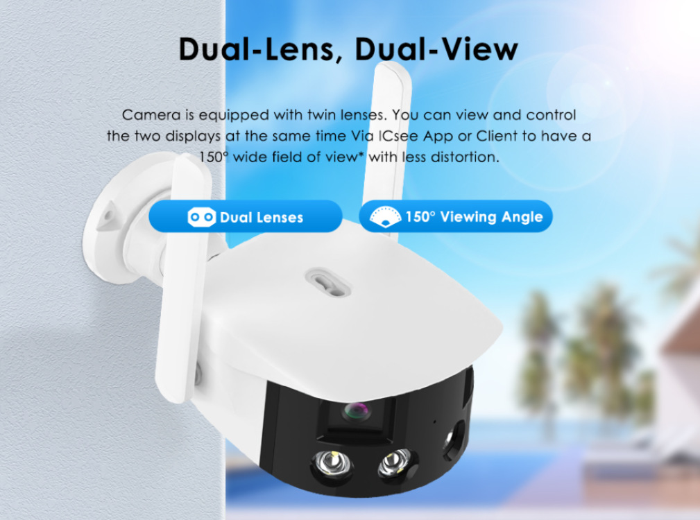 Caméra IP Bullet WiFi 4K UHD a - Cctv Camera 180 Degree Panoramic avis et prix